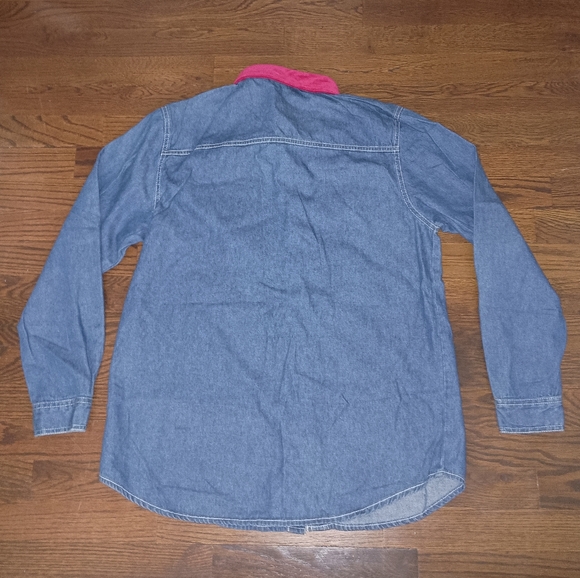 Womens Bobbie Brooks Christmas Tree Snowman Snowflake Embroidered Denim Shirt - Picture 6 of 9